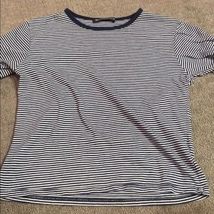 Blue and white striped t shirt